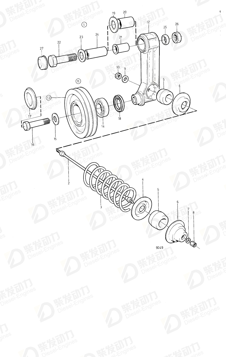 volvo penta Slide bearing 477160 Drawing volvo penta Slide bearing 477160 Drawing